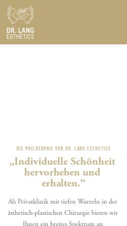 Vorschau der mobilen Webseite www.lang-esthetics.de, Dr. Lang Esthetics