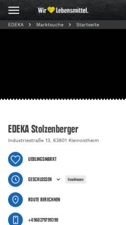 Vorschau der mobilen Webseite www.edeka-stolzenberger.de, Edeka Stolzenberger - Stolzenberger GmbH