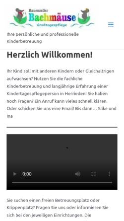 Vorschau der mobilen Webseite www.tagesmutter-herrieden.de, Grosstagespflege und Kinderbetreuung Herrieden