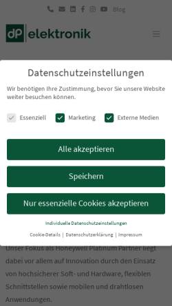 Vorschau der mobilen Webseite www.dp-elektronik.de, DP elektronik GmbH