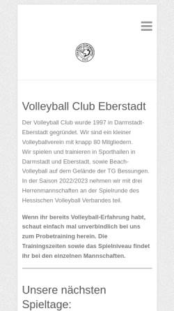 Vorschau der mobilen Webseite vceberstadt.de, VCE Volleyballclub Eberstadt