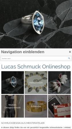 Vorschau der mobilen Webseite www.lucas-schmuck.de, Lucas Schmuckdesign