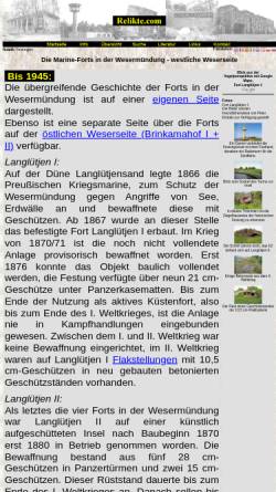 Vorschau der mobilen Webseite www.relikte.com, Die Marine-Forts in der Wesermündung - westliche Weserseite