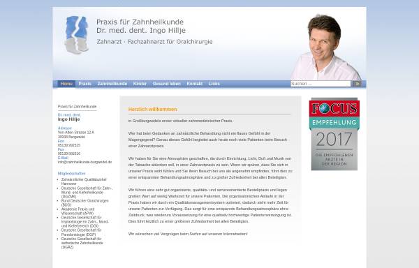 Vorschau von www.dr-hillje.de, Zahnarzt, Dr. Hillje