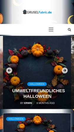 Vorschau der mobilen Webseite www.gruselfabrik.de, Gruselfabrik Halloween Blog