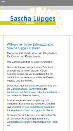 Vorschau der mobilen Webseite www.zahnarzt-dueren-luepges.de, Zahnarztpraxis Sascha Lüpges