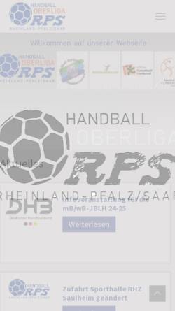 Vorschau der mobilen Webseite www.handballoberliga-rheinlandpfalzsaar.de, Handballoberliga Rheinhessen/Rheinland/Pfalz/Saar