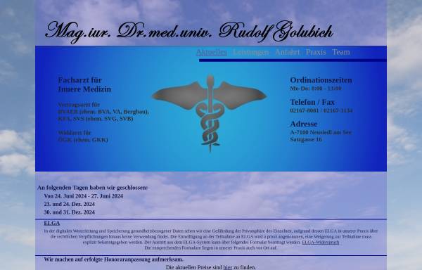 Vorschau von www.golubich.at, Golubich, Mag. Dr. Rudolf