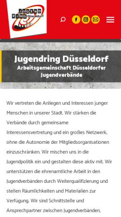 Vorschau der mobilen Webseite jugendring-duesseldorf.de, Jugendring Düsseldorf - Arbeitsgemeinschaft der Düsseldorfer Jugendverbände