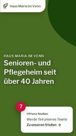 Vorschau der mobilen Webseite www.haus-maria-im-venn.de, Alten- und Pflegeheim Haus Maria im Venn