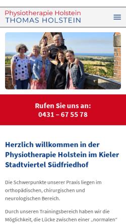 Vorschau der mobilen Webseite www.hagemann-holstein.de, Praxis für Physiotherapie Hagemann und Holstein