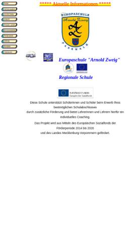Vorschau der mobilen Webseite www.regs-arnold-zweig-pasewalk.de, Europaschule Arnold Zweig