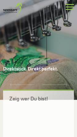 Vorschau der mobilen Webseite www.spessart-textil.de, Spessart Die Textilveredler GmbH