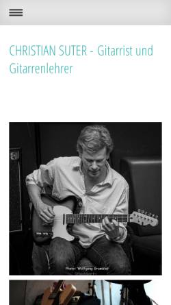 Vorschau der mobilen Webseite www.christiansuter.de, Christian Suter, Gitarrist und Gitarrenlehrer