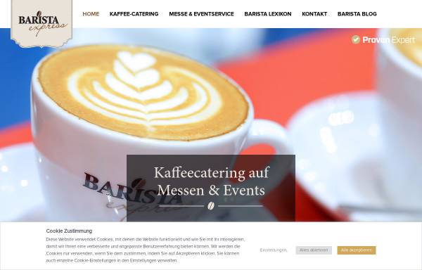 Vorschau von www.barista-express.de, Kaffeecatering mit Latte Art
