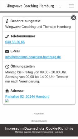 Vorschau der mobilen Webseite www.emotions-coaching-hamburg.de, Mareike Sander