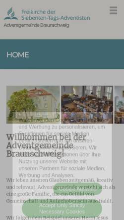 Vorschau der mobilen Webseite www.adventgemeinde-braunschweig.de, Adventgemeinde Braunschweig