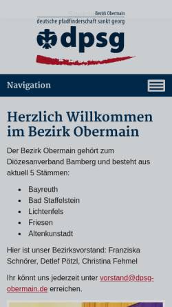 Vorschau der mobilen Webseite www.dpsg-obermain.de, DPSG Bezirk Obermain