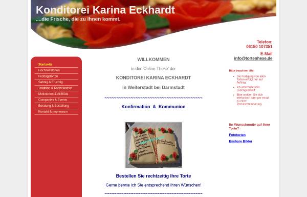 Vorschau von www.tortenhexe.de, Konditorei Karina Eckhardt