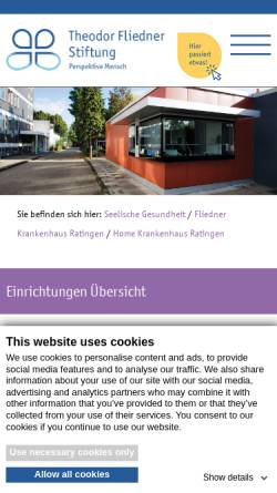 Vorschau der mobilen Webseite www.fliedner.de, Fliedner Krankenhaus Ratingen