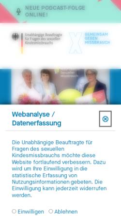 Vorschau der mobilen Webseite beauftragte-missbrauch.de, Unabhängiger Beauftragter zur Aufarbeitung des sexuellen Kindesmissbrauchs
