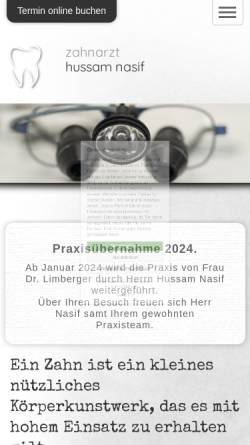 Vorschau der mobilen Webseite zahnarzt-limberger-ludwigsburg.de, Zahnärztin Dr. Ulrike Limberger