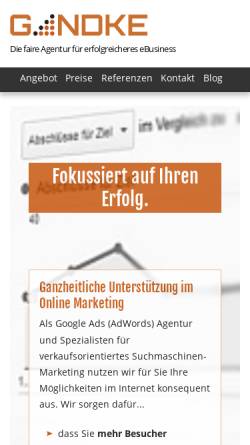 Vorschau der mobilen Webseite www.gandke.de, Concept Verlag GmbH