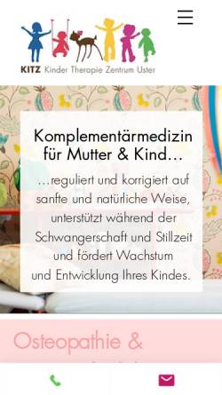 Vorschau der mobilen Webseite kitz-uster.ch, KITZ Kindertherapie Zentrum Uster
