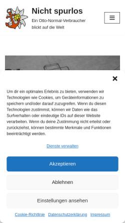 Vorschau der mobilen Webseite www.nicht-spurlos.de, Nicht spurlos