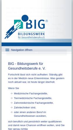 Vorschau der mobilen Webseite www.bildungswerk-gesundheit.de, Bildungswerk für Gesundheitsberufe e. V.