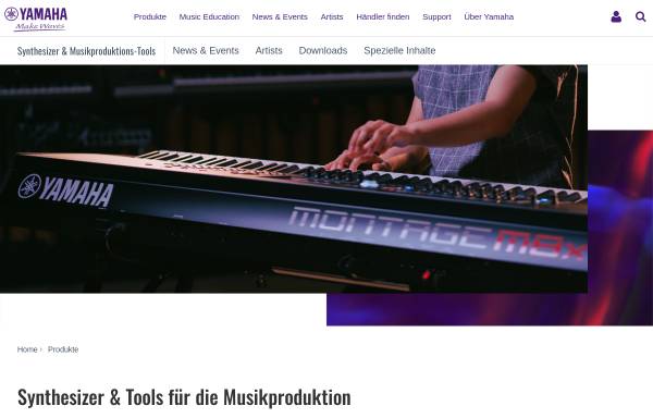 Vorschau von de.yamaha.com, Yamaha Deutschland, Musikproduktions Tools