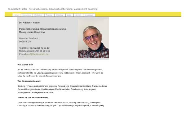 Vorschau von www.hutter-koeln.de, Dr. Adalbert Hutter