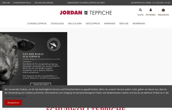 Vorschau von jordan-teppiche.at, Hugo Jordan Spinnerei und Weberei Ges.m.b.H.