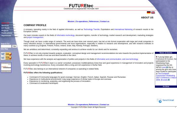 Vorschau von www.futuretec-gmbh.de, FutureTec Gesellschaft für angewandte Informatik mbH