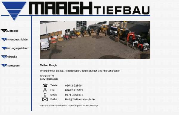 Vorschau von www.tiefbau-maagh.de, Tiefbau Maagh