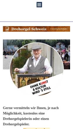 Vorschau der mobilen Webseite www.drehorgel-schweiz.ch, Drehorgel Schweiz