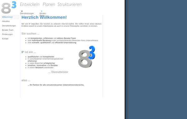 Vorschau von www.8hoch3.de, 8 hoch 3 - Entwickeln, Planen, Strukturieren, Inh. Corina Höhn