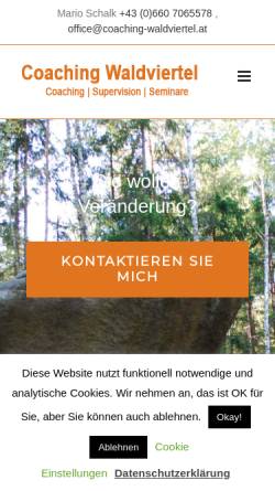 Vorschau der mobilen Webseite www.coaching-waldviertel.at, Mario Schalk - Supervision, Coaching und Lebensberatung