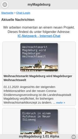 Vorschau der mobilen Webseite mymagdeburg.de, Nachrichten der Stadt Magdeburg