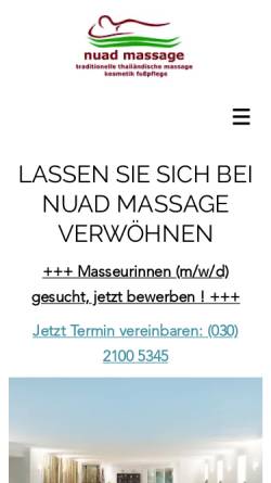 Vorschau der mobilen Webseite www.nuadmassage.com, Nuad Massage
