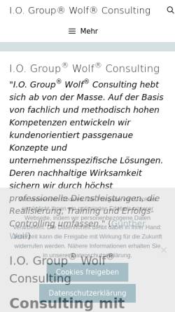 Vorschau der mobilen Webseite io-group.de, I.O. Group Gunther Wolf