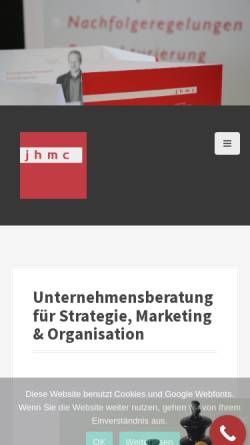 Vorschau der mobilen Webseite www.jhmc.de, Jörg Haupt Management Consulting