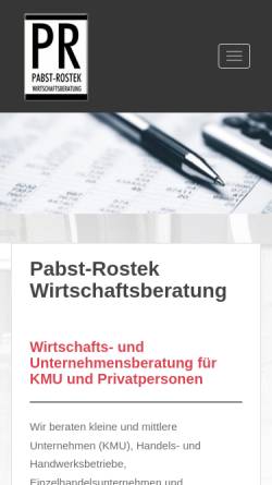 Vorschau der mobilen Webseite www.pabst-rostek.de, Pabst-Rostek Wirtschaftsberatung