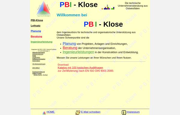 Vorschau von www.pbi-klose.de, PBI Klose