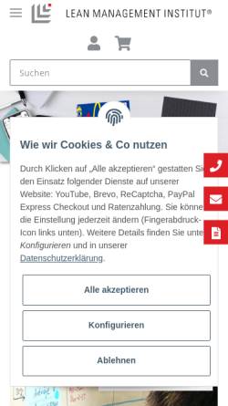 Vorschau der mobilen Webseite www.prolean.de, ProLean Consulting AG