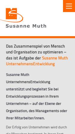 Vorschau der mobilen Webseite susannemuth.de, Susanne Muth UnternehmensEntwicklung