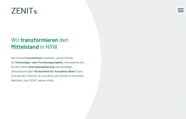 Vorschau von www.zenit.de, ZENIT GmbH -Zentrum für Innovation und Technik in NRW