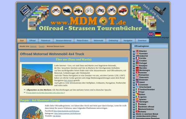 Vorschau von www.mdmot.de, Martin + Dana Motorradreisen (MDMOT)