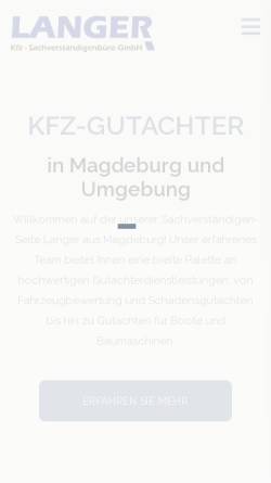 Vorschau der mobilen Webseite www.gutachter-magdeburg.de, KFZ Sachverständigenbüro Langer