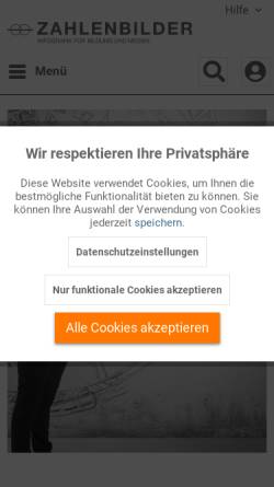 Vorschau der mobilen Webseite zahlenbilder.de, Zahlenbilder